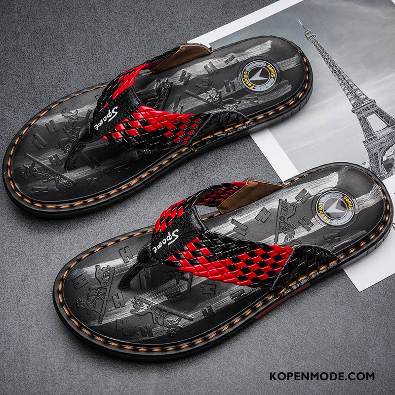 Slippers Heren Outdoor Persoonlijk Zomer Mannen Pantoffels Sandaal Rood Wit