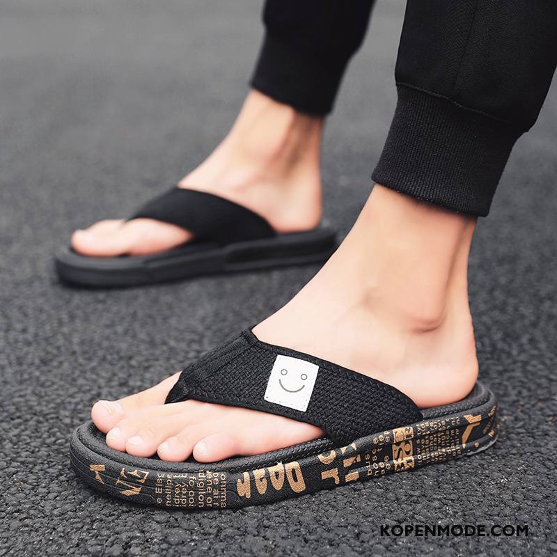 Slippers Heren Outdoor Zomer Bovenkleding Pantoffels Persoonlijk Trend Zandkleur Zwart