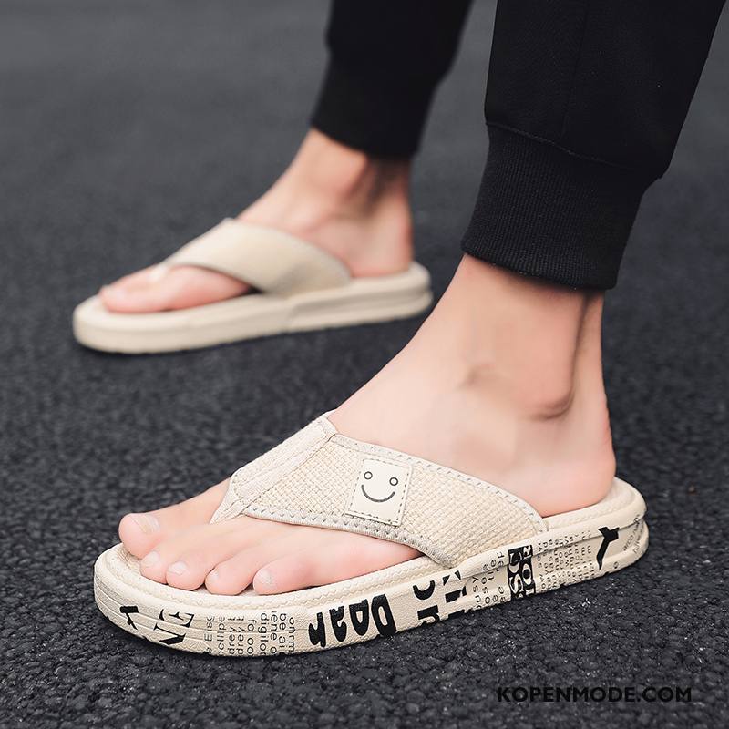 Slippers Heren Outdoor Zomer Bovenkleding Pantoffels Persoonlijk Trend Zandkleur Zwart