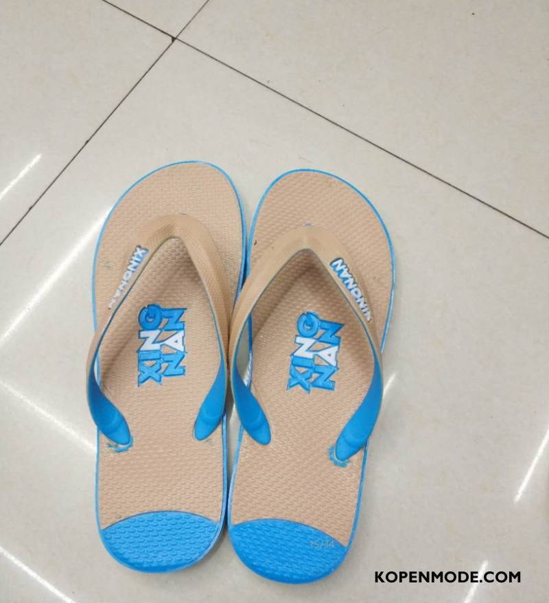 Slippers Heren Pantoffels Antislip Trend Student Eenvoudige Schoenen Blauw Zandkleur