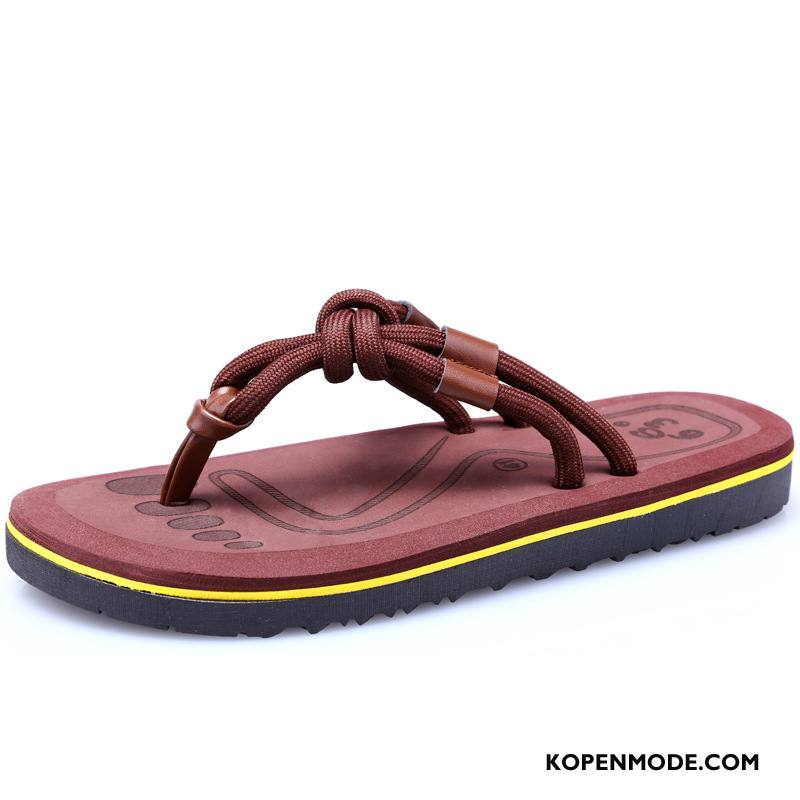 Slippers Heren Pantoffels Mannen Trend Lovers Outdoor Zomer Zandkleur Geel