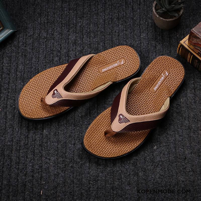 Slippers Heren Persoonlijk Dikke Zool Trend Zomer Antislip Student Zandkleur Grijs