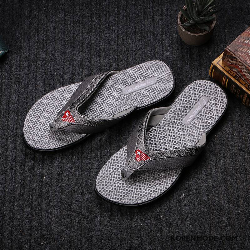 Slippers Heren Persoonlijk Dikke Zool Trend Zomer Antislip Student Zandkleur Grijs