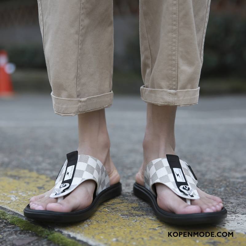 Slippers Heren Persoonlijk Mode Pantoffels Mannen Trend Bovenkleding Zandkleur Zwart