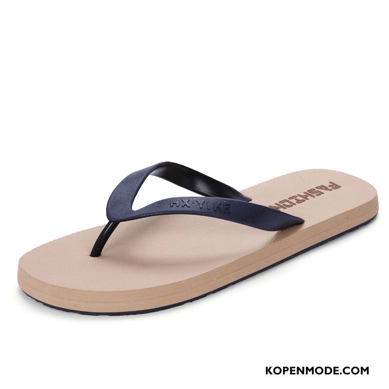 Slippers Heren Persoonlijk Zomer Trend Pantoffels Mannen Antislip Blauw Zandkleur