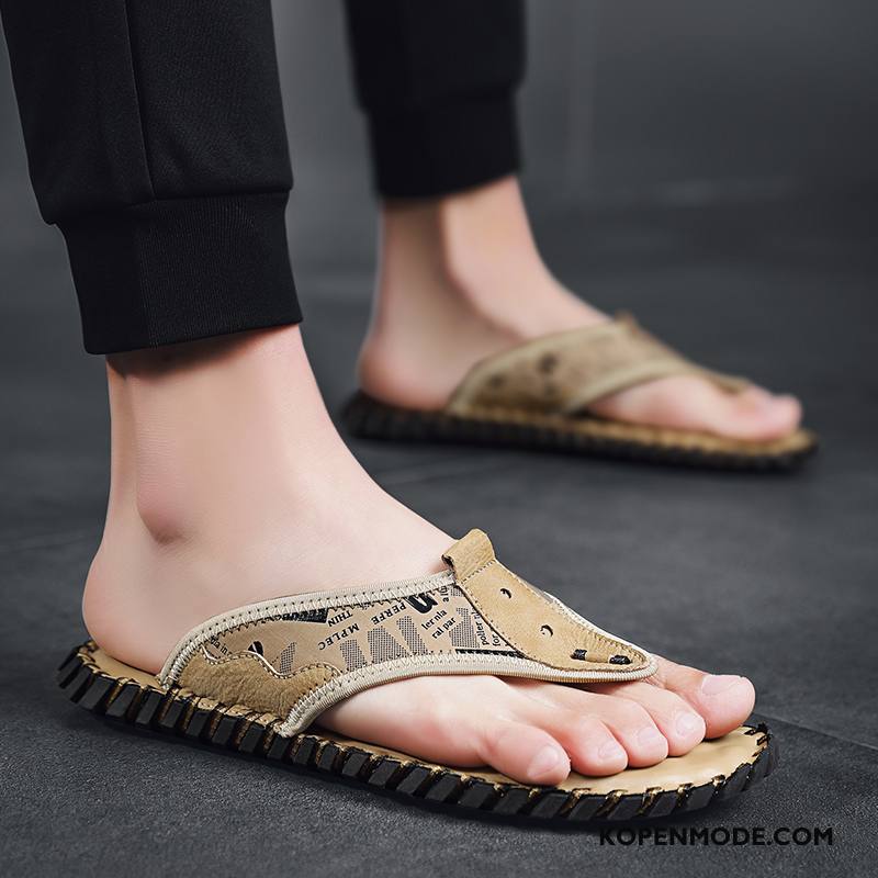 Slippers Heren Sandaal Bovenkleding Persoonlijk Mannen Outdoor Zomer Kaki Zandkleur