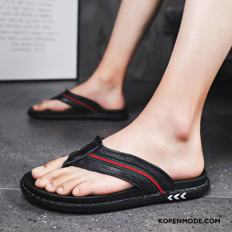 Slippers Heren Sandaal Schoenen Zomer Casual Pantoffels Antislip Zandkleur Zwart