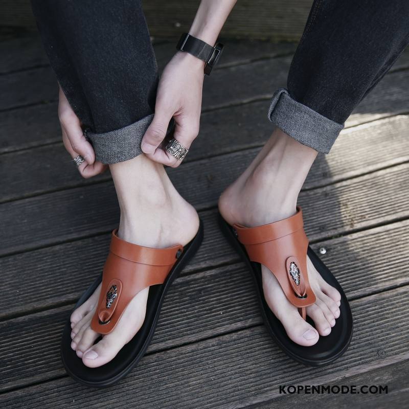 Slippers Heren Schoenen Pantoffels Ademende Bovenkleding Mannen Zomer Zandkleur Wit