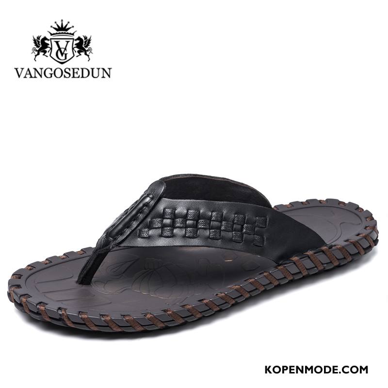 Slippers Heren Zachte Zolen Casual Mannen Sandaal Antislip Pantoffels Zandkleur Bruine