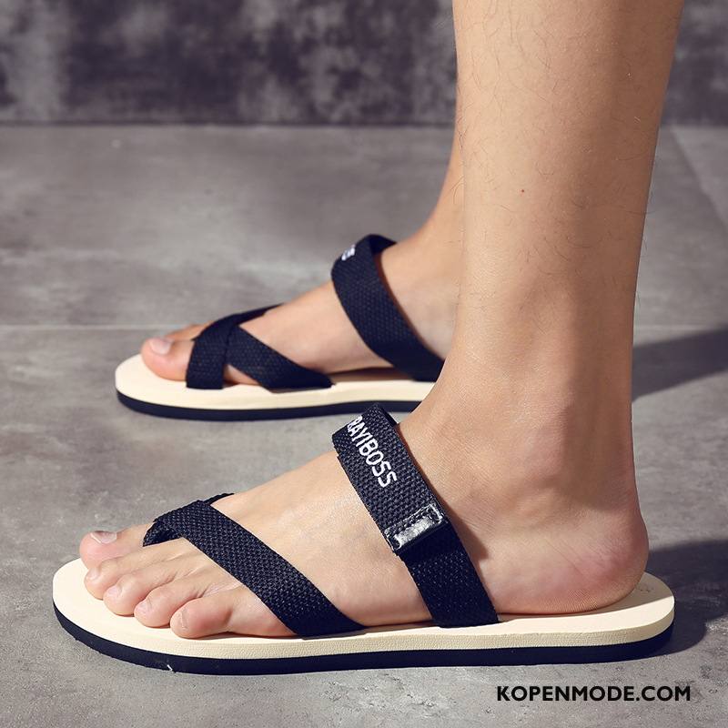 Slippers Heren Zomer Lovers Mannen Ademende Pantoffels Antislip Zwart