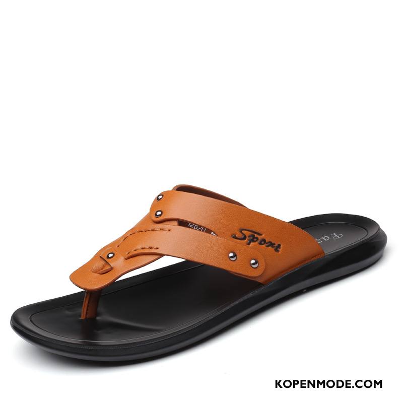 Slippers Heren Zomer Schoenen Mannen Outdoor Casual Comfortabele Zandkleur Zwart