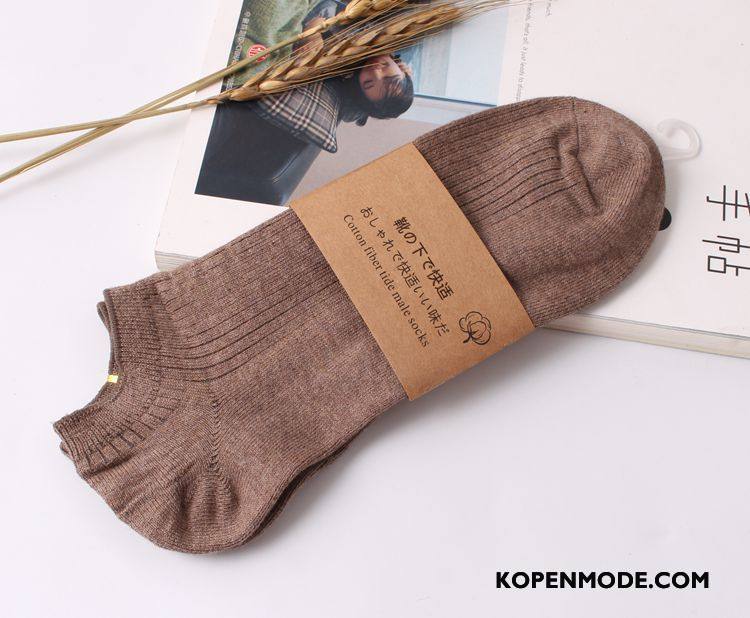 Sokken Heren Vintage Mannen Korte Sok Boot Sokken 100% Katoen Van Katoen Grijs