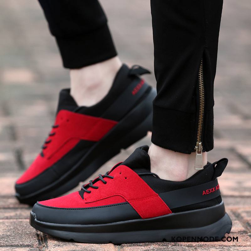 Sportschoenen Dames Skateboard Schoenen Mannen Casual Verhogende Trend Lovers Rood Zwart