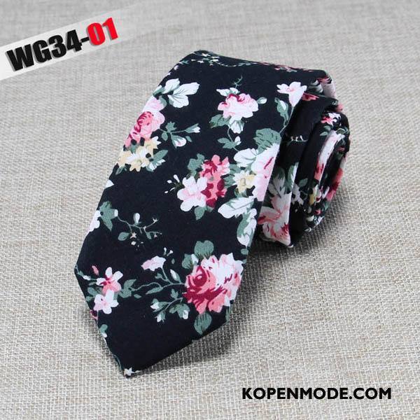 Stropdassen Heren Mode Business Doek Mini 6 Centimeter Van Katoen Zwart