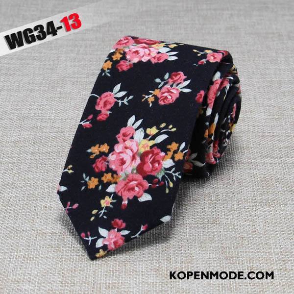 Stropdassen Heren Mode Business Doek Mini 6 Centimeter Van Katoen Zwart