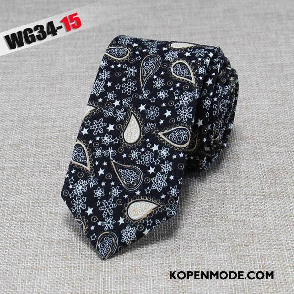 Stropdassen Heren Mode Business Doek Mini 6 Centimeter Van Katoen Zwart