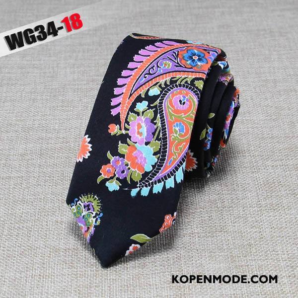 Stropdassen Heren Mode Business Doek Mini 6 Centimeter Van Katoen Zwart