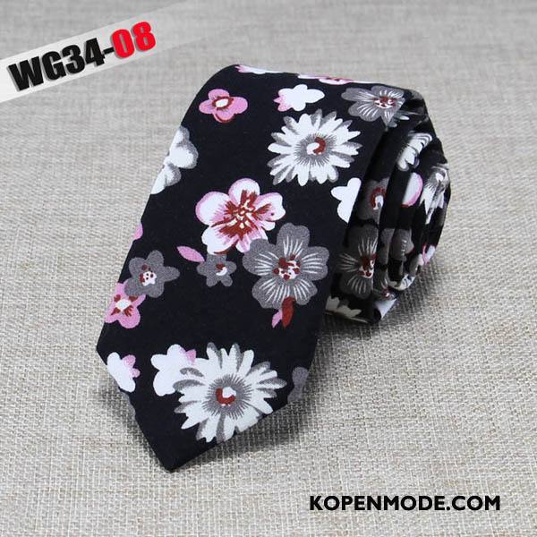 Stropdassen Heren Mode Business Doek Mini 6 Centimeter Van Katoen Zwart