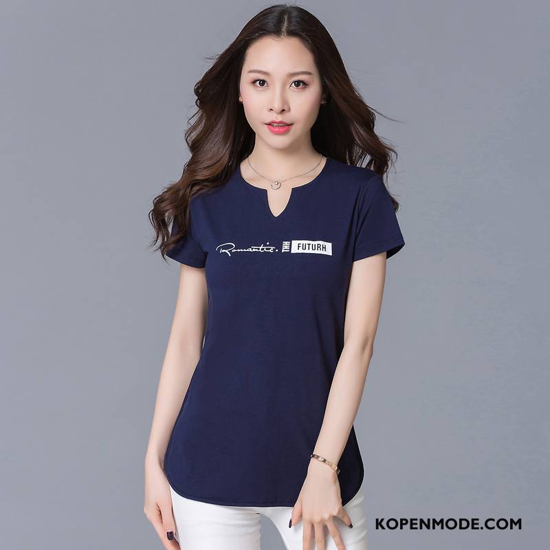 T-shirts Dames Elegante Verbinding Mode Casual Scheppend Letter Effen Kleur Rood