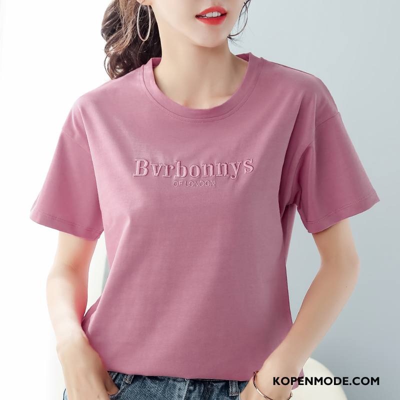 T-shirts Dames Losse Grote Maten Trend Zomer Vrouwen Nieuw Rood Oranje