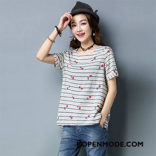 T-shirts Dames Mode Korte Mouw 2018 Zomer Casual Pullover Rood