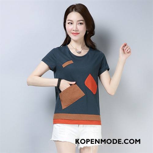 T-shirts Dames Slim Fit Voorjaar Vers Trend Dunne Elegante Zwart