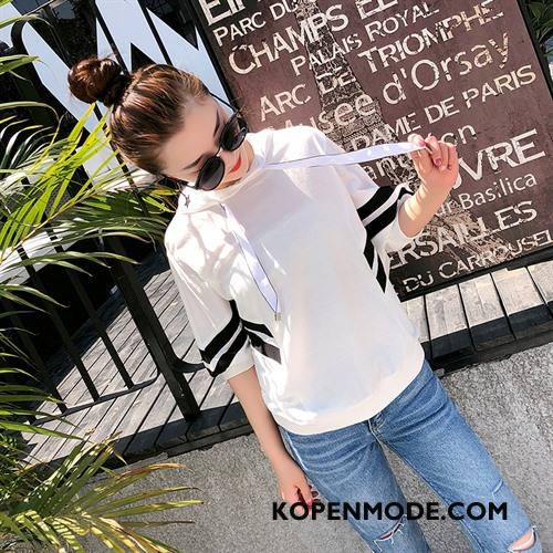 T-shirts Dames Straat Casual Hoodie Zomer Losse 2018 Gemengde Kleuren Wit