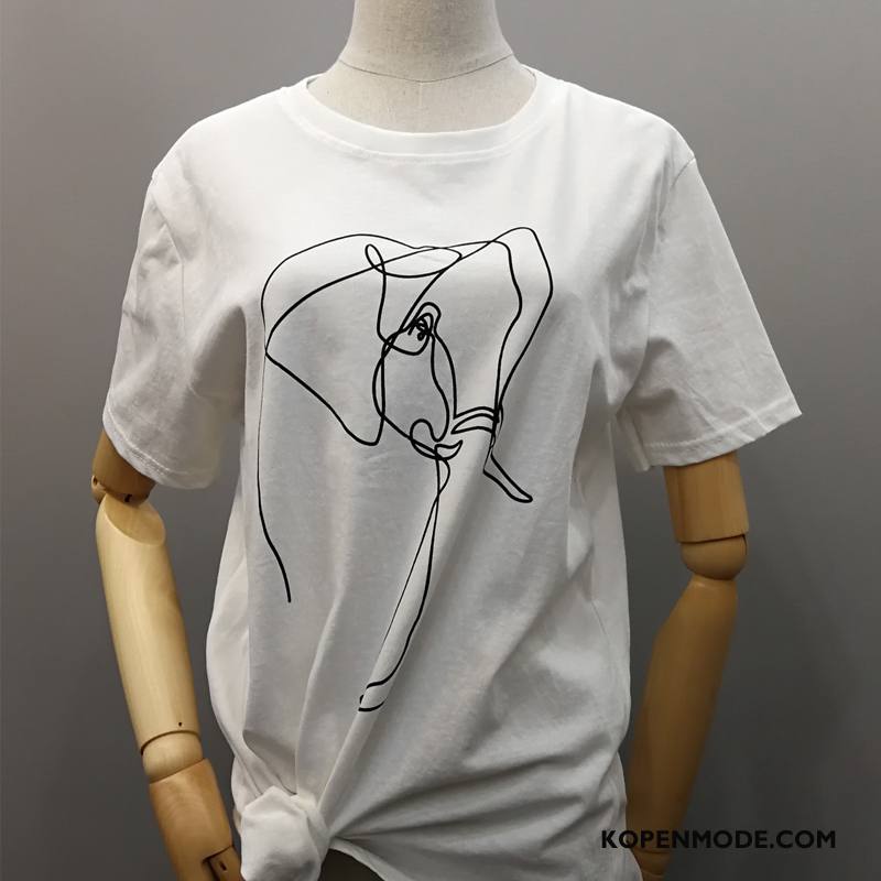 T-shirts Dames Zomer Slim Fit 2018 Comfortabele Elegante Populair Wit