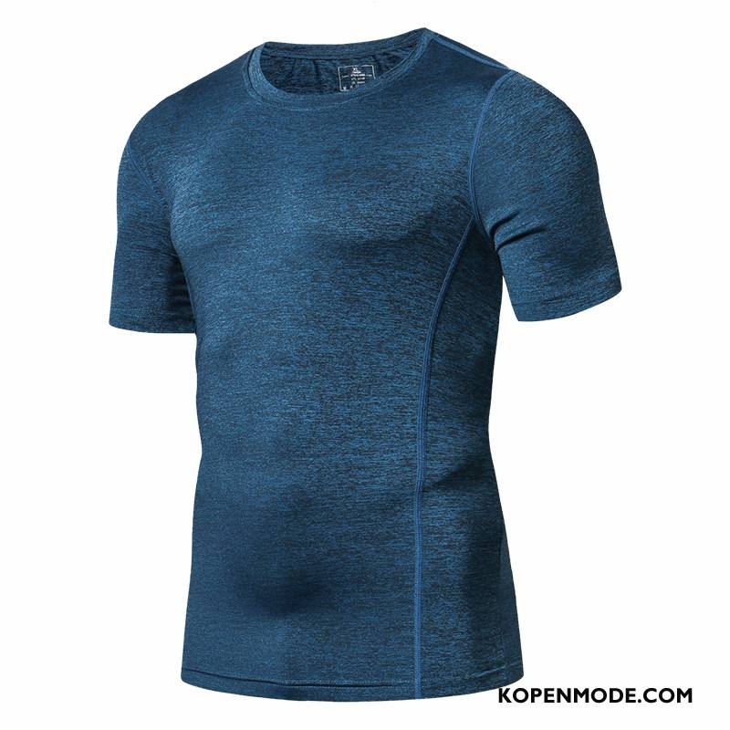 T-shirts Heren Denim Sport Snel Droog Korte Mouw 2018 Nieuw Blauw