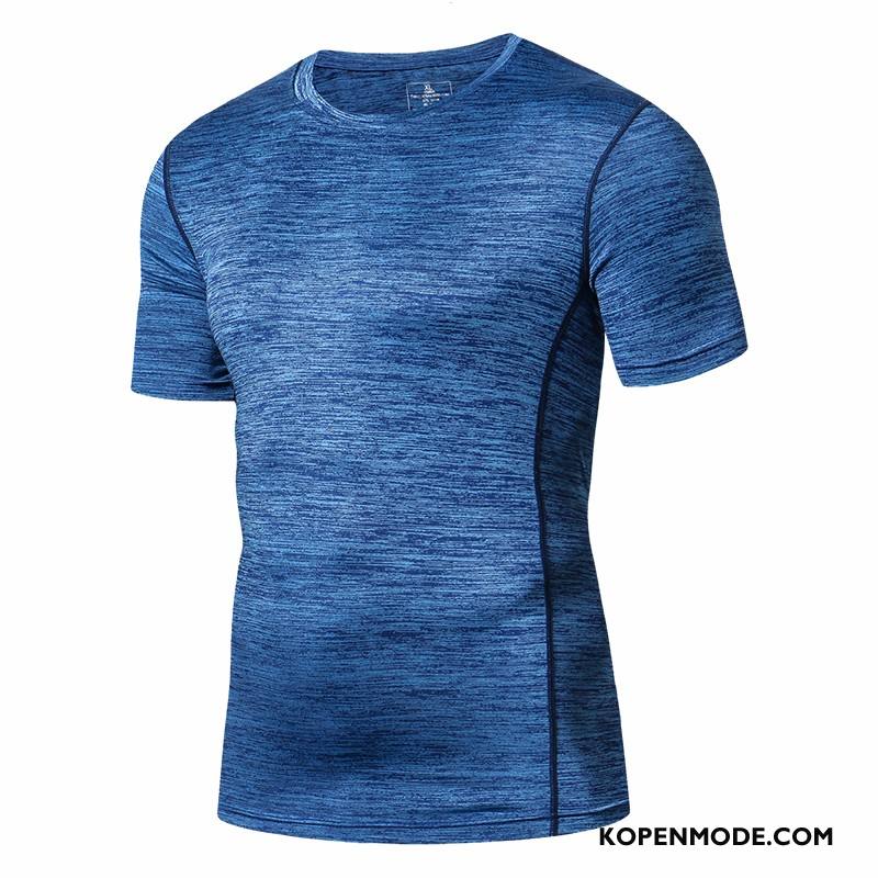 T-shirts Heren Denim Sport Snel Droog Korte Mouw 2018 Nieuw Blauw