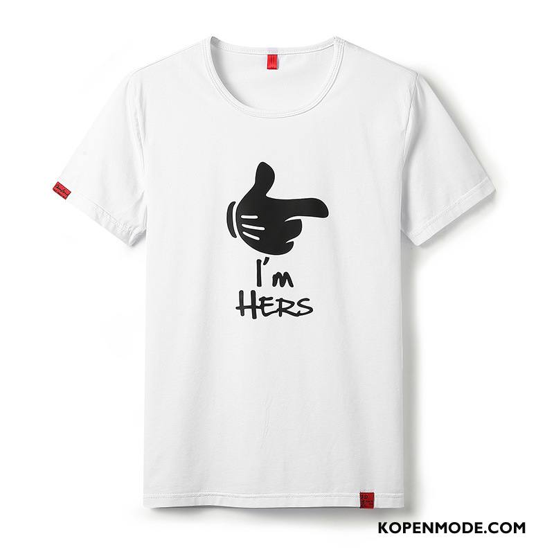 T-shirts Heren Dunne Ronde Hals Mannen Korte Mouw Grijs