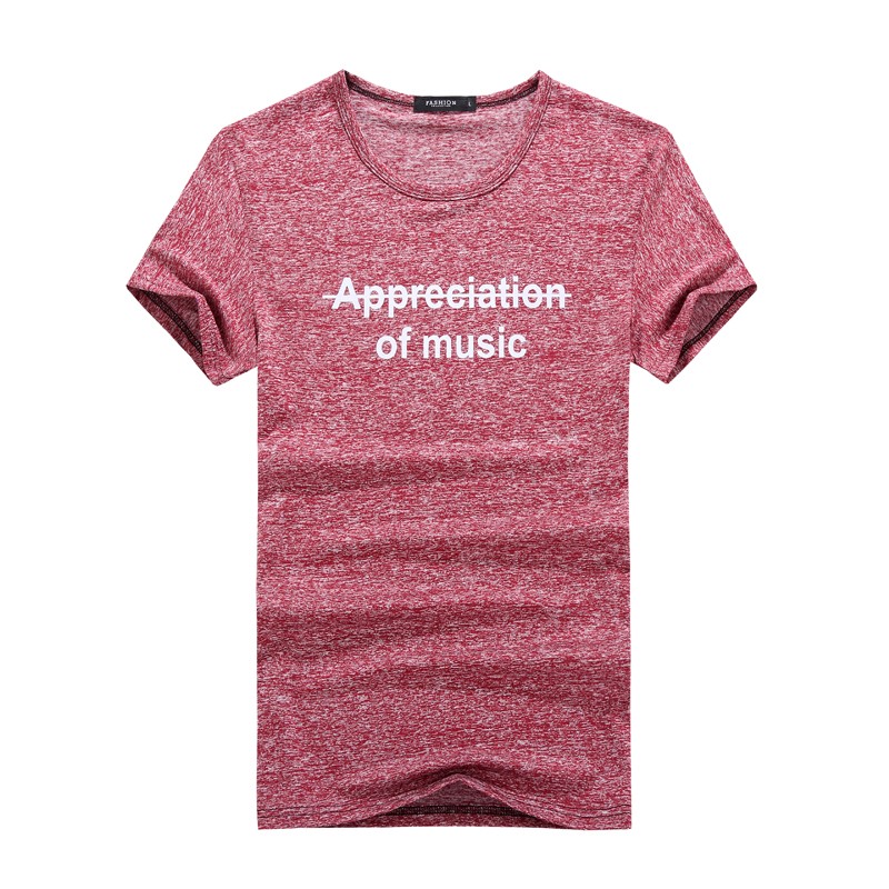 T-shirts Heren Kort Ronde Hals Zomer Bedrukken Letter Grijs Donker