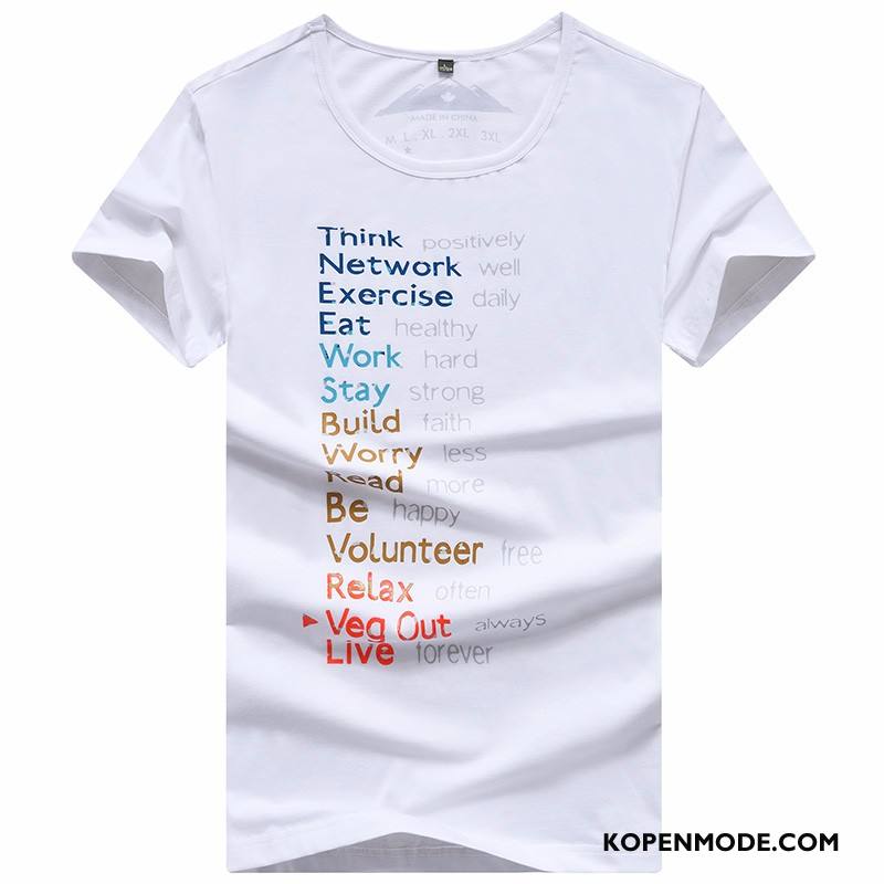 T-shirts Heren Korte Mouw Wit