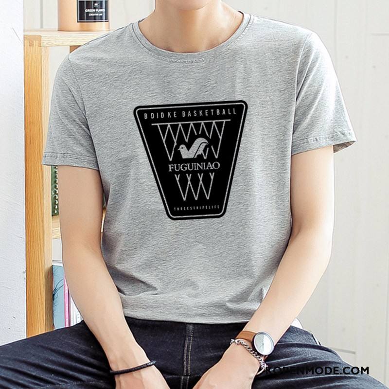 T-shirts Heren Mannen Vogel Winkel Zwart