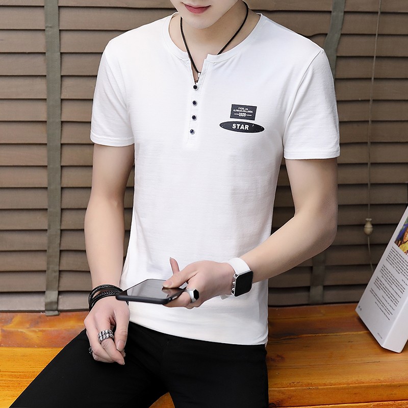 T-shirts Heren Onderhemd Jasje Mannen Zomer Halve Mouw Slim Fit Zwart