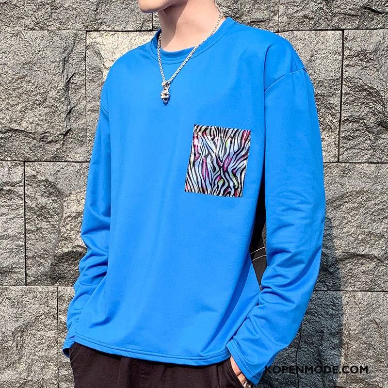 T-shirts Heren Trend T-shirt Lange Mouw Mannen Lange Mouwen Herfst Hoodie Rood Wit