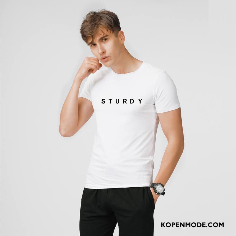 T-shirts Heren Zomer Trend Mouw Mannen Nieuw Korte Mouw Lichtgroen