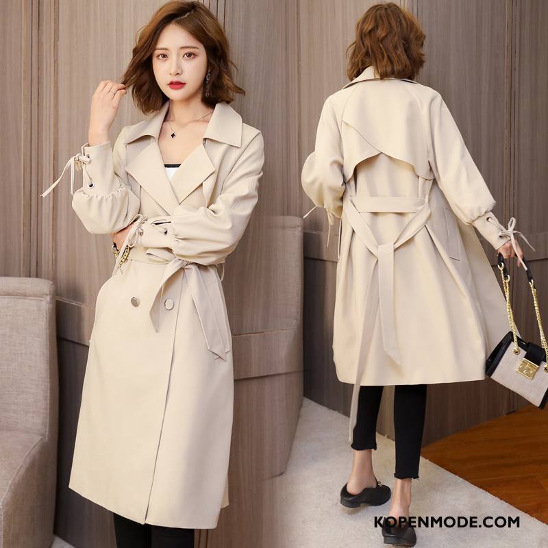 Trenchcoat Dames Elegante Zoet Voorjaar Zuiver Casual Mode Beige