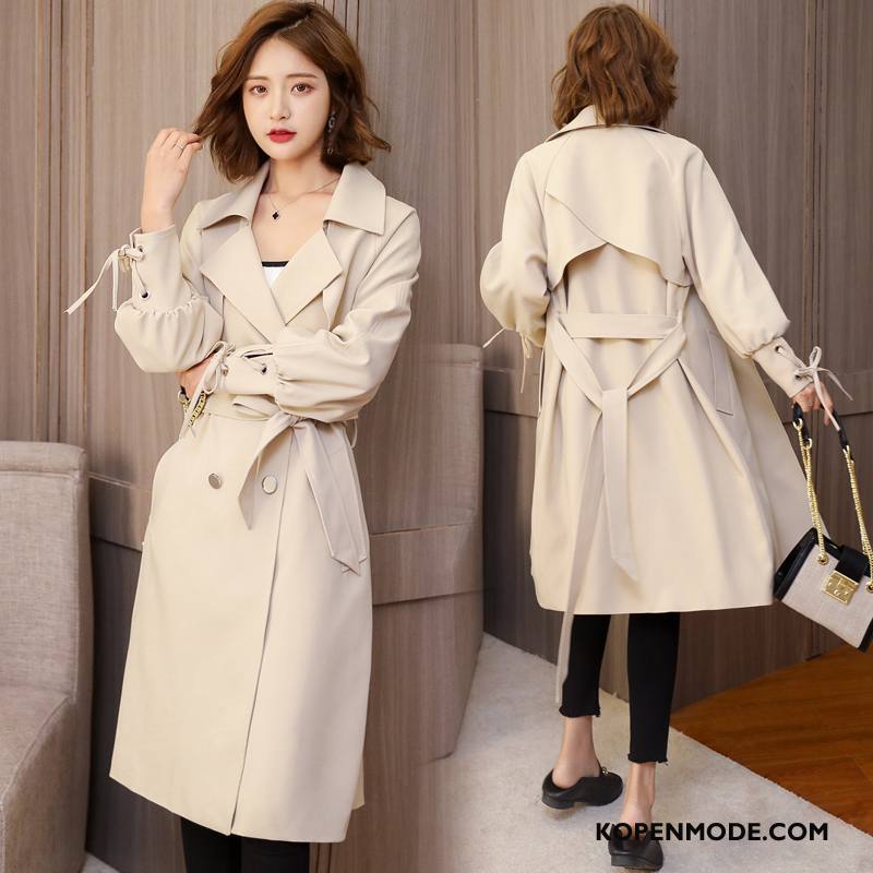 Trenchcoat Dames Elegante Zoet Voorjaar Zuiver Casual Mode Beige