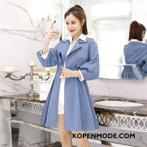 Trenchcoat Dames Lange Mouwen Elegante Eenvoudige Voorjaar Comfortabele Mode Geel