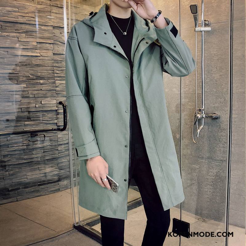 Trenchcoat Heren Jeugd Mannen Lang Trend Jas Mooi Rood Wit Beige