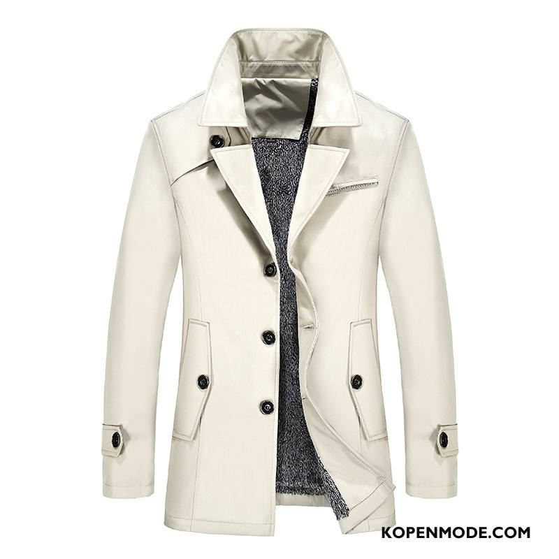 Trenchcoat Heren Winter Jas Mannen Grote Maten Plus Kasjmier Jeugd Blauw