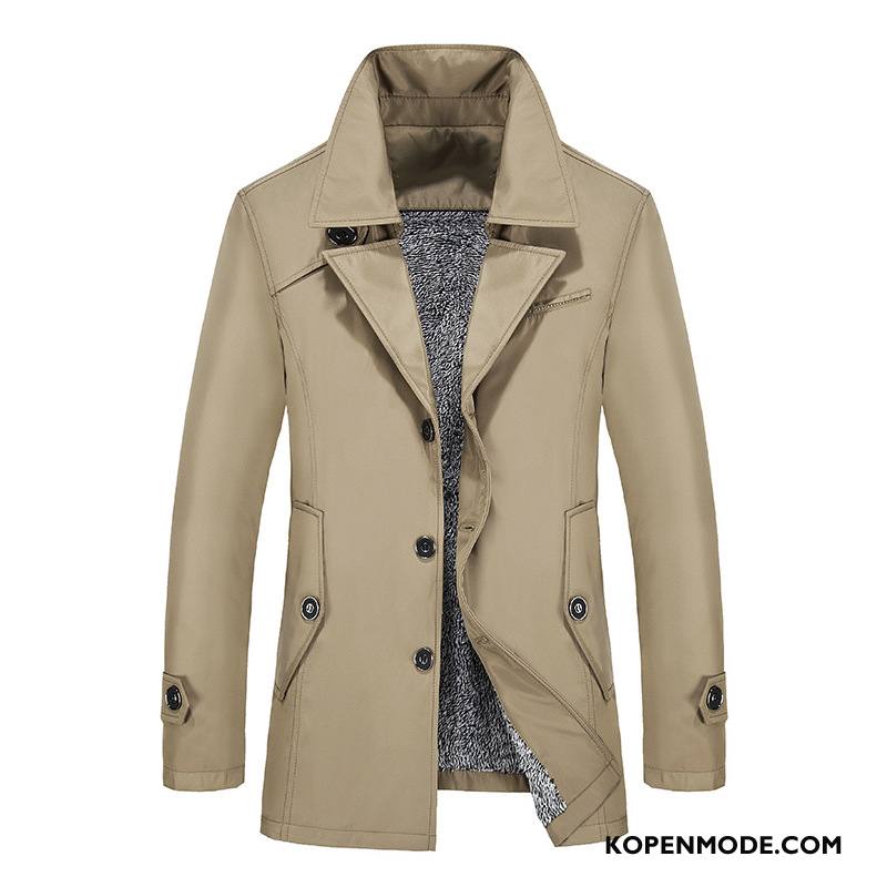 Trenchcoat Heren Winter Jas Mannen Grote Maten Plus Kasjmier Jeugd Blauw