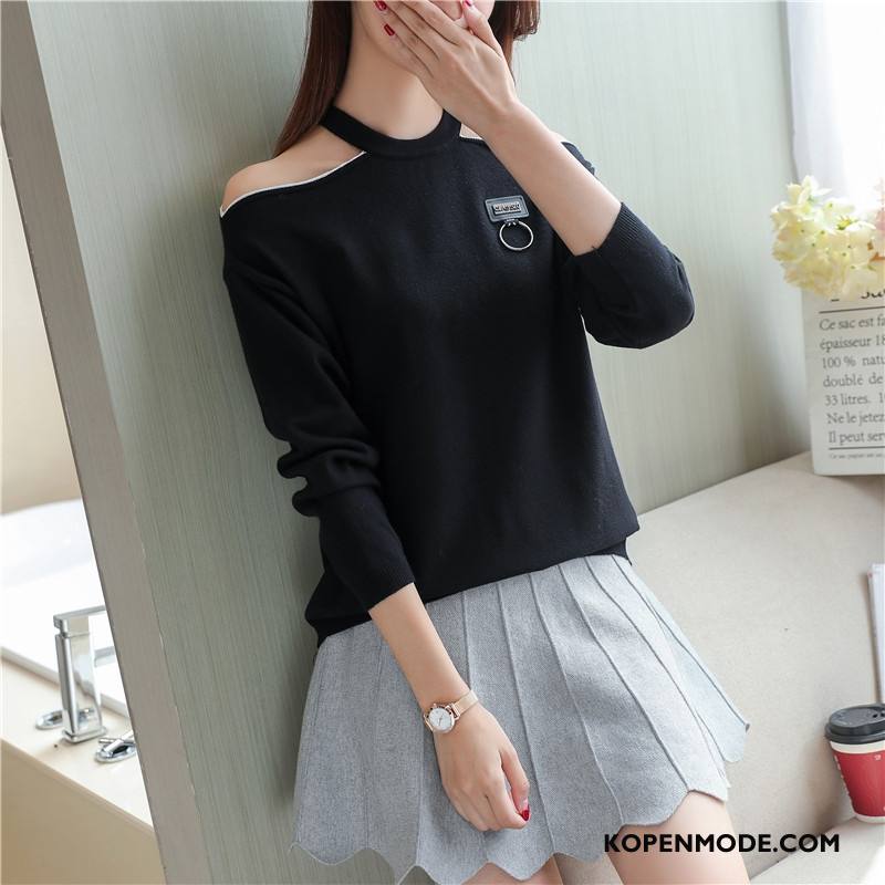 Truien Dames Gebreid Hemd 2018 Trend Pullover Mode Elegante Wit