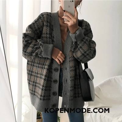 Truien Dames Mode Losse Gebreid Hemd Straat 2018 Casual Wit Beige