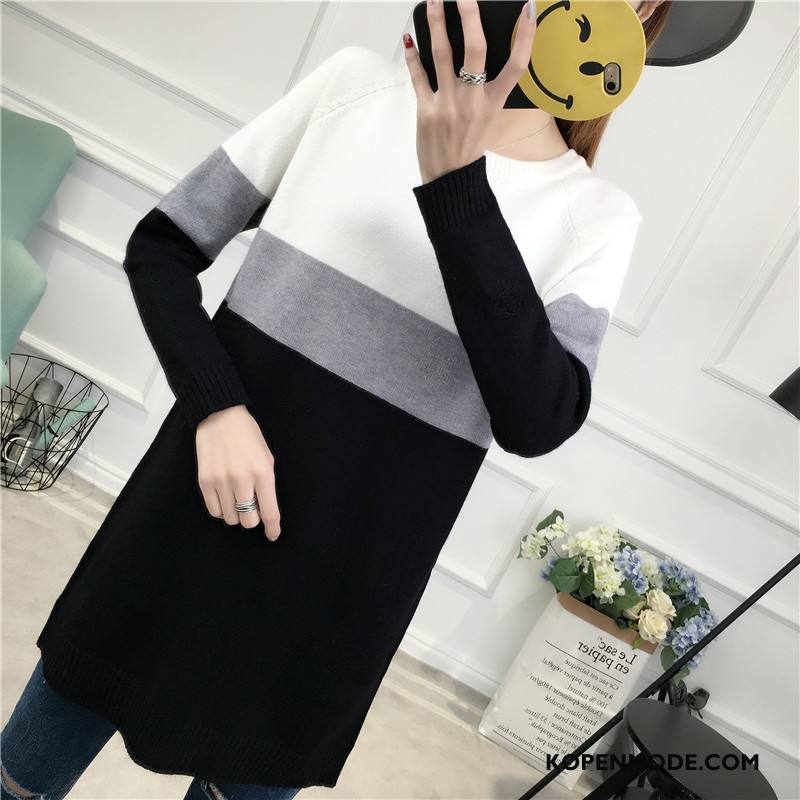 Truien Dames Ronde Hals Lange Mouwen 2018 Pullover Winter Wol Gemengde Kleuren Roze
