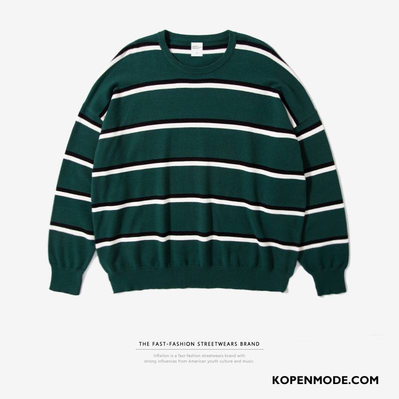 Truien Heren Lovers Streep Herfst 2018 Mannen Pullover Groen