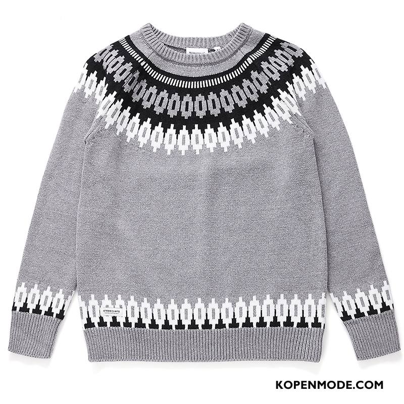 Truien Heren Pullover Trend Breien Natie Ronde Hals Losse Zwart