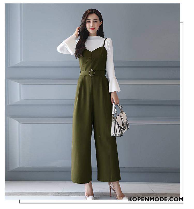 Tuinbroek Dames Hoge Taille 2018 Mode Elegante Trend Siamese Broek Effen Kleur Zwart