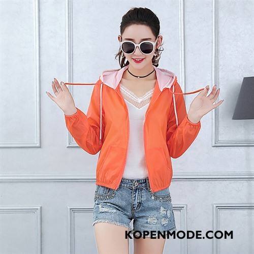 Uv Kleding Dames Dunne Casual Trend Zomer Zak Lange Mouwen Hemelsblauw